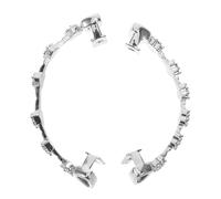 COLLBATH Grills Dentaires Hip-hop Punk Plaqués Argenté Ornés de Cristaux, Lot 2 Pièces Unisexes, Accessoire Fête Halloween et Cosplay, Dent Supérieure et Inférieure, Style Bling