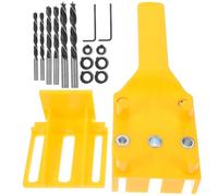 COLLBATH Guide de Perçage pour Trous Droits en Bois Kit de 15 Pièces Forets à Bois et Gabarits de Chevilles Outil Portatif de Menuiserie pour Assemblage Précis et Positionnement Solide