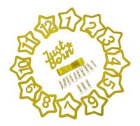 COLLBATH Guirlande Photo pour Premier Anniversaire Bébé Pinces, Bannière à Pinces Photo 1-12 Mois, Décorations Anniversaire Garçon et Filles D’un An, Design Étoile Scintillante, Set