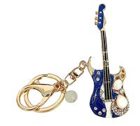 COLLBATH Guitare Keychain Pendentif à Main Décoratif pour Clés Et Accessoire Bleu avec