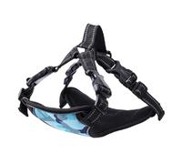 COLLBATH Harnais Chien S Camouflage Bleu Gilet Respirant Maille avec Double Attache Sécurité Poitrine pour Petits et Moyens Chiens