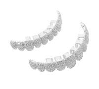 COLLBATH Hip Hop Tooth Caps Full Set Rhinestone Mouth Grill Bling For Men Party Rapper Accessory