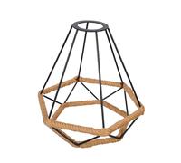 COLLBATH Iron Art Diamond Lamp Shade With Handwoven Rope Design Metal Pendant Light Cover For Home Hotel Bar Nordic Style Ceiling Fixture