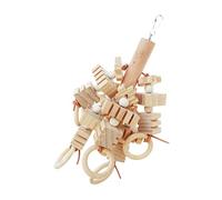 COLLBATH Jouet À Mâcher pour Oiseaux Grand Pendentif Molaire en Bois pour Perroquet pour Mordre Broyer Cage Jouet Suspendu pour