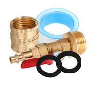 COLLBATH Kit Adaptateur en Laiton pour Camping-Car, Raccord Rapide 1/4 | Filetage pour Tuyau D’arrosage, Hivernage et Arrosage du Jardin, Contrôle Précis du Débit, Valve Intégrée