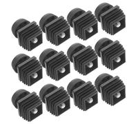 COLLBATH Kit de 12 Pieds Autonivelants M8x30 en Fer et Plastique pour Meubles, Insert de Tube Carré Réglable, Support Stable et Résistant, pour Bureau et Chaise