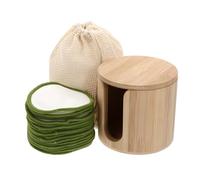 COLLBATH Lingettes Démaquillantes Réutilisables 16 Pièces Pochette en Coton Boîte en Bambou 100% Coton Naturel, Lavables pour Visage, Soins Peau, Usage Maison et Voyage