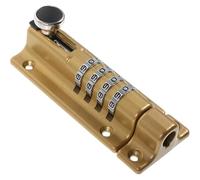 COLLBATH Loquet à Combinaison pour Porte Verrou Coulissant Résistant Corrosion Serrure de Sécurité pour Portail et Porte Extérieure avec Mécanisme à Code Installation par Vis Dorées