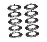 COLLBATH Lot de 10 Bandeaux Peigne Extensible Circulaire Complet en Plastique Flexible Noir, Taille Unique, pour Maintien des Cheveux, Adaptés à Divers Types de Cheveux, Maquillage et Soin du Visage