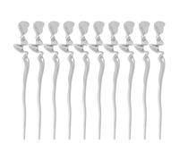 COLLBATH Lot de 10 bâtonnets à cheveux chinois : bâtonnets métalliques ondulés pour chignon - bijoux décoratifs chinois irréguliers pour femmes - épingles à cheveux rétro, baguettes de