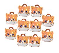 COLLBATH Lot de 10 Boîtes à Dragées en Papier de Chat Poignée Coffrets Présents Pliables Emballages Petits Bonbons pour Mariage Shower et Fête Couleur Naturelle Matériau Carton