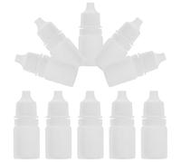 COLLBATH Lot de 10 Mini Flacons Compte-Gouttes en Plastique Blanc Souple 5 Ml Bouchons Sécurisés Flacons Rechargeables pour Solution Oculaire et Pigment pour Voyage et Dosage Précis