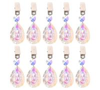 COLLBATH Lot de 10 Poids de Nappe avec Pince - Pinces à Nappe Pendentif Prisme en Cristal pour Table d'extérieur - Idéal pour Les Pique-niques, Les Mariages et la décoration de Table Pendant
