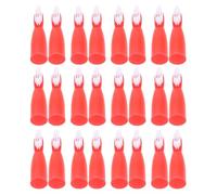 COLLBATH Lot de 100 Mini Brosses à Dents à Doigt Souples pour Adultes Format Portable Rouge Brosses Manuelles Non Irritantes pour Prisons Maisons de Retraite et Centres de Détention