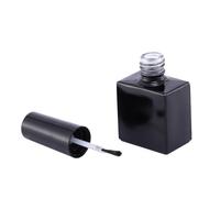 COLLBATH Lot de 12 Flacons Vides en Verre Noir 10Ml Pinceau et Bouchon, Pratiques pour Nail Art et Activités Extérieures, Recharge Facile de Vernis à Ongles