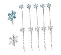 COLLBATH Lot De 12 Pinces à Cheveux Flocon De Neige Petit Format Pour Garçon Et Filles, Décoration Noël Bleu Et Transparent, Accessoire Coiffure Fête D’anniversaire Et Garden-party