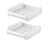 COLLBATH Lot De 2 Bacs De Rangement À 20 Compartiments Avec Porte Latérale Pour Bacs À Légumes Et Tiroirs De Réfrigérateur