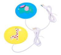 COLLBATH Lot de 2 Chauffe-Tasses Électriques USB en Silicone Antidérapant pour Bébé et Bureau, Dessous de Verre Isotherme Portable pour Biberon, Lait, Thé et Boissons Chaudes, Compatible