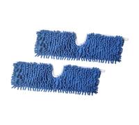COLLBATH Lot de 2 Lingettes de Balai Plates en Chenille Épaissie Têtes de Balai de Rechange Microfibre Lavables et Réutilisables pour Sols Humides et Secs Accessoires de Nettoyage