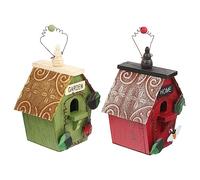 COLLBATH Lot De 2 Nichoirs en Bois pour Décoration De Jardin