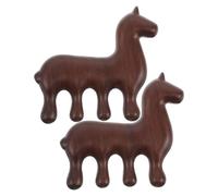 COLLBATH Lot de 2 Peignes à Dents Larges en Bois Naturel de Santal Doré 2026, Masseur de Tête et Exfoliant Doux pour Cuir Chevelu, Peigne Gua Sha Motif Cheval, Outil de Massage