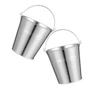COLLBATH Lot De 2 Petits Seaux en Fer-Blanc Seaux à Glaçons Chips Capacité Petit Format Seau Alimentaire pour Bar Et Fête Mini Polyvalents pour Service Et Rangement