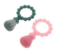 COLLBATH Lot de 2 Pinceaux à Blush en Poudre Doux à Poils Synthétiques, Manche Court Portable, Pinceaux de Maquillage pour Visage, pour Retouches Voyage et Maquillage Express