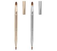 COLLBATH Lot de 2 pinceaux à lèvres double embout rétractables - Idéal pour rouge à lèvres, gloss, et fard à paupières - Outil de maquillage doux pour tracer et estomper les traits