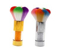 COLLBATH Lot de 2 Pinceaux de Maquillage pour Poussière D'ongles Manche Ergonomique et Poils en Nylon Doux pour Nettoyage Précis et Utilisation Quotidienne