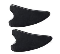 COLLBATH Lot de 2 Plaques Gua Sha en Corne Naturelle Noire Forme Cœur, Outil de Grattage Facial et Corps, Massage, Stimulation Circulation Sanguine, Soin Beauté Visage et Détente
