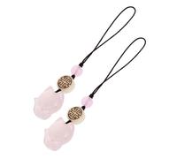 COLLBATH Lot de 2 Porte-Clés Pendentifs Renard Mignon en Corde pour Téléphone Portable et Paquet Accessoire Décoratif Petit Dessin Animé Lanière Clé Pratique pour Femme