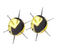 COLLBATH Lot de 2 Stylos à Pointiller Multifonctionnels pour Nail Art et Poterie, Outils Manucure de Précision, Manche Acrylique, Couleurs Noir et Jaune, pour DIY Artistique