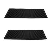 COLLBATH Lot de 2 tapis en silicone résistants à la chaleur pour outils de coiffure : fer à friser, lisseur portable, tapis de voyage pour coiffeur, salon de coiffure à domicile, 30 cm x 15 cm.