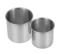 COLLBATH Lot de 2 Tasses à Mesurer en Acier Inoxydable 250ml et 350ml sans Poignée, Récipient à Mesurer Gradué pour Pâtisserie Cuisine, Doseur Précis pour Riz et Lait, Ustensile Cuisine