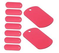 COLLBATH Lot de 20 Médailles D’Identification pour Chiens Rectangulaires en Aluminium Rouge 50x29 Mm pour Collier, Étiquettes Personnalisables, Gravure Facile, Accessoires Chien De Promenade