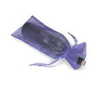 COLLBATH Lot de 20 pochettes à vin élégantes en organza transparent violet 37 x 15 cm avec cordon de serrage en satin
