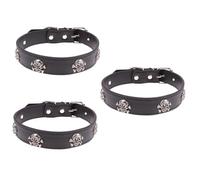 COLLBATH Lot De 3 Colliers pour Chien en Forme De Tête De Mort Accessoire De Mode pour Halloween