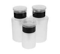 COLLBATH Lot de 3 Flacons Pompe Distributeurs Vides en Plastique Noir 60 Ml 150 Ml 180 Ml pour Dissolvant à Ongles et Démaquillant Dosage Précis Usage Maison et Salon de Beauté