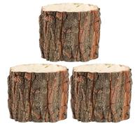 COLLBATH Lot de 3 Jardinières en Bois pour Plantes Succulentes Style Rustique, Pot de Fleurs Étanche Design Naturel, comme Centre de Table ou Étagère