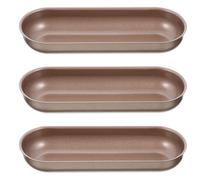 COLLBATH Lot de 3 Moules à Hot-dog Antiadhésifs pour Four, Moules à Longs en Métal Revêtement Facile à Nettoyer, pour Cuisson Maison, Toasts et Pains Grillés, Usage Quotidien et Fêtes