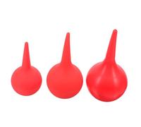 COLLBATH Lot De 3 Poires Lavage Des Oreilles Rouge 30ml, 60ml, 90ml Ampoules Antidérapantes Coniques Robustes Pour Aspiration Soin Auriculaire Adultes Et Personnes Âgées