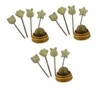 COLLBATH Lot De 3 Sucettes pour Chat Friandises pour Chaton Bâtonnets Verts Compacts Et Portables 5 Pièces X 3