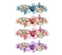 COLLBATH Lot de 4 Barrettes en Alliage Forme Fleur de Prunier, Accessoires de Cheveux Décoratifs pour Femmes et Filles, Faciles à Porter pour Sublimer Coiffure