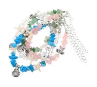 COLLBATH Lot De 4 Bracelets De Plage Pour Femmes Bijoux De Croisière Bijoux De Vacances En Mer Bracelet Coquillages Pour Femmes Pour