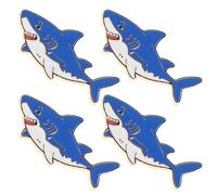 COLLBATH Lot de 4 Broches Requin Émaillées en Alliage de Zinc Accessoires Mode Mignons pour Robes Épingles Décoratives Polyvalentes pour Paquet Foulards et Tenues D’Été Présents