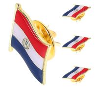 COLLBATH Lot de 4 épingles à revers en métal avec drapeau du Paraguay : pour nationale, les célébrations patriotiques et les souvenirs de voyage.