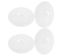 COLLBATH Lot de 4 Filtres en Silicone pour Siphon de 127 CM - Récupérateur de Cheveux Plat Blanc - Crépine Anti-Bouchon pour Lavabo et Siphon de Sol Nettoyage Facile et