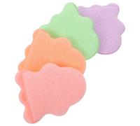 COLLBATH Lot de 4 grands nettoyants pour le visage : éponges nettoyantes épaisses avec boucle de suspension - démaquillant en coton à séchage rapide pour types de peau