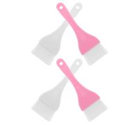 COLLBATH Lot de 4 Grands Pinceaux Doux pour Masque à L'argile et Beurre Corporel, 2 Blancs et 2 Roses, Applicateurs Polyvalents pour Visage et Corps, Outils de Beauté pour Soins