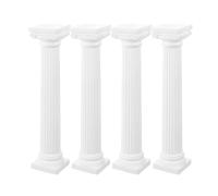COLLBATH Lot de 4 Mini Colonnes Romaines Blanches 15 CM en Plastique Décorations D’Intérieur et Accessoires Photo pour Présentation Ornements de Pilier Romain pour Décor Classique et